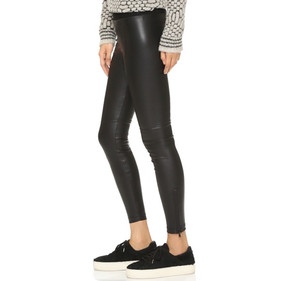 David Lerner Pull On Vegan Leather Leggings EUC - Picture 2 of 7